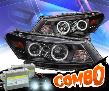 HID Xenon + KS® CCFL Halo Projector Headlights (Black) - 08-12 Honda Accord 2dr.