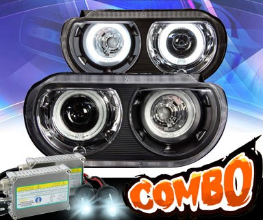 HID Xenon + KS® CCFL Halo Projector Headlights (Black) - 08-13 Dodge Challenger