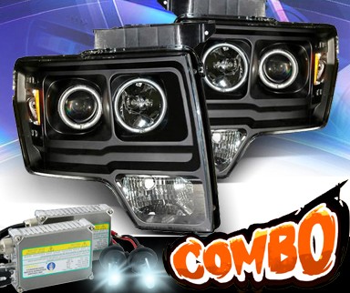 HID Xenon + KS® CCFL Halo Projector Headlights (Black) - 09-13 Ford F150 F-150