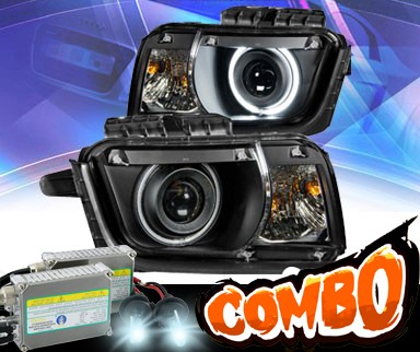 HID Xenon + KS® CCFL Halo Projector Headlights (Black) - 10-13 Chevy Camaro