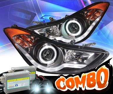 HID Xenon + KS® CCFL Halo Projector Headlights (Black) - 11-13 Hyundai Elantra