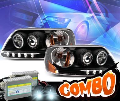 HID Xenon + KS® CCFL Halo Projector Headlights (Black) - 97-03 Ford F-150 F150