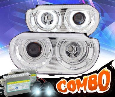 HID Xenon + KS® CCFL Halo Projector Headlights (Chrome) - 08-13 Dodge Challenger
