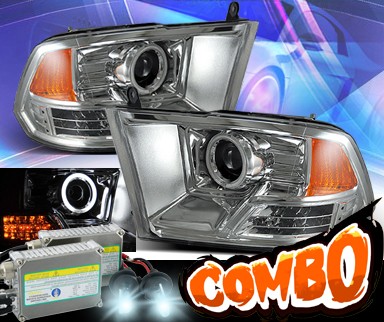 HID Xenon + KS® CCFL Halo Projector Headlights (Chrome) - 09-12 Dodge Ram Pickup