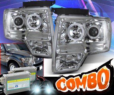 HID Xenon + KS® CCFL Halo Projector Headlights (Chrome) - 09-13 Ford F150 F-150
