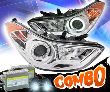 HID Xenon + KS® CCFL Halo Projector Headlights (Chrome) - 11-13 Hyundai Elatra