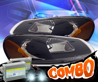 HID Xenon + KS® Crystal Headlights (Black) - 01-03 Chrysler Sebring 4dr