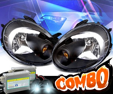 HID Xenon + KS® Crystal Headlights (Black) - 03-05 Dodge Neon