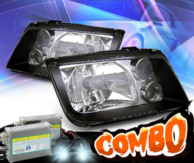 HID Xenon + KS® Crystal Headlights (Black) - 99-04 VW Volkswagen Jetta IV