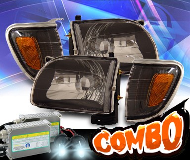 HID Xenon + KS® Crystal Headlights + Corner Set (Black) - 01-04 Toyota Tacoma