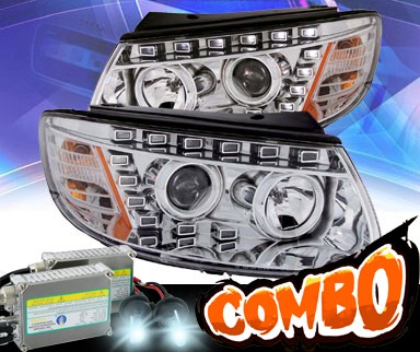 HID Xenon + KS® DRL LED Projector Headlights (Chrome) - 07-12 Hyundai Santa Fe