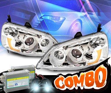 HID Xenon + KS® Halo Projector Headlights - 01-03 Honda Civic 2/4dr.