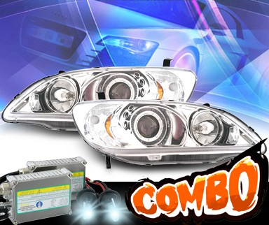 HID Xenon + KS® Halo Projector Headlights - 04-05 Honda Civic 2/4dr.