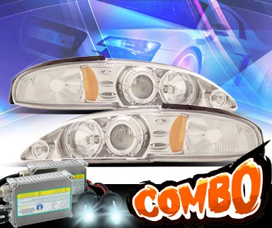 HID Xenon + KS® Halo Projector Headlights - 94-98 Ford Mustang