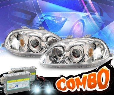 HID Xenon + KS® Halo Projector Headlights  - 96-98 Honda Civic