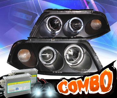 HID Xenon + KS® Halo Projector Headlights (Black) - 01-05 VW Volkswagen Passat (Gen 2)