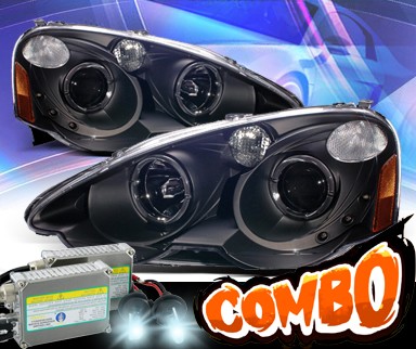 HID Xenon + KS® Halo Projector Headlights (Black) - 02-04 Acura RSX