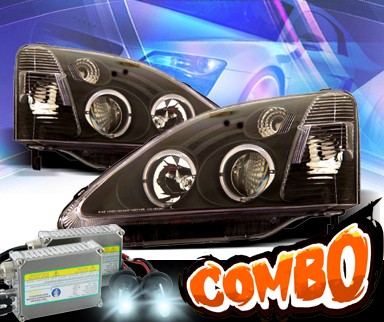HID Xenon + KS® Halo Projector Headlights (Black) - 02-05 Honda Civic Si 3dr.