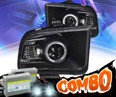 HID Xenon + KS® Halo Projector Headlights (Black) - 05-09 Ford Mustang