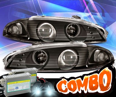 HID Xenon + KS® Halo Projector Headlights (Black) - 97-99 Mitsubishi Eclipse