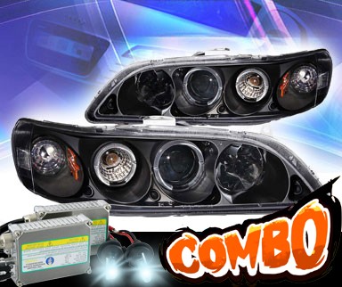 HID Xenon + KS® Halo Projector Headlights (Black) - 98-02 Honda Accord