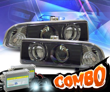 HID Xenon + KS® Halo Projector Headlights (Black) - 98-04 Chevy S-10 S10