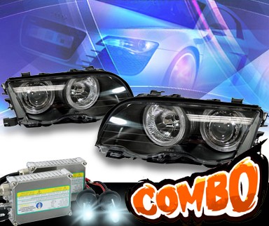 HID Xenon + KS® Halo Projector Headlights (Black) - 99-01 BMW 328Ci E46 2dr
