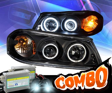 HID Xenon + KS® LED CCFL Halo Projector Headlights (Black) - 00-05 Chevy Impala