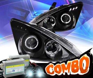 HID Xenon + KS® LED Halo Projector Headlights (Black) - 00-02 Ford Focus