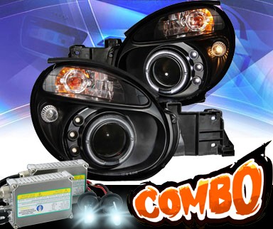 HID Xenon + KS® LED Halo Projector Headlights (Black) - 02-04 Subaru Impreza