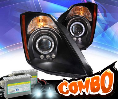 HID Xenon + KS® LED Halo Projector Headlights (Black) - 03-05 Nissan 350Z