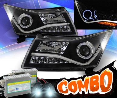 HID Xenon + KS® LED Halo Projector Headlights (Black) - 11-16 Chevy Cruze (Gen 2 Style)