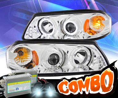 HID Xenon + KS® LED Halo Projector Headlights (Chrome) - 00-05 Chevy Impala