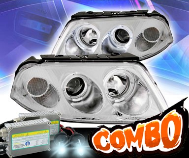 HID Xenon + KS® LED Halo Projector Headlights (Chrome) - 01-05 VW Volkswagen Passat (Gen 2)