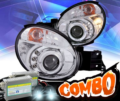 HID Xenon + KS® LED Halo Projector Headlights (Chrome) - 02-04 Subaru Impreza