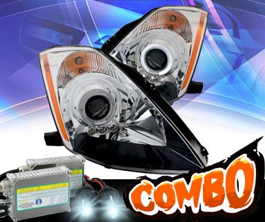 HID Xenon + KS® LED Halo Projector Headlights (Chrome) - 03-05 Nissan 350Z