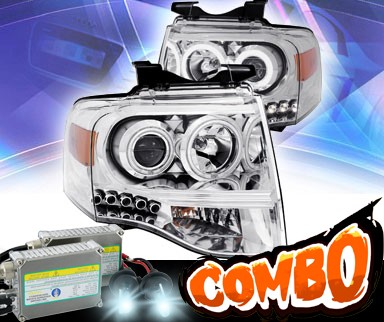 HID Xenon + KS® LED Halo Projector Headlights (Chrome) - 07-13 Ford Expedition