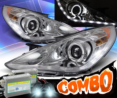 HID Xenon + KS® LED Halo Projector Headlights (Chrome) - 11-14 Hyundai Sonata