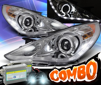 HID Xenon + KS® LED Halo Projector Headlights (Chrome) - 11-14 Hyundai Sonata