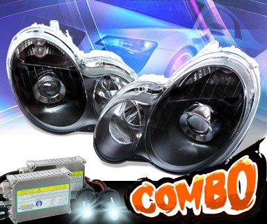 HID Xenon + KS® Projector Headlights (Black) - 03-07 Mercedes-Benz C230 Sedan W203 without Stock HID