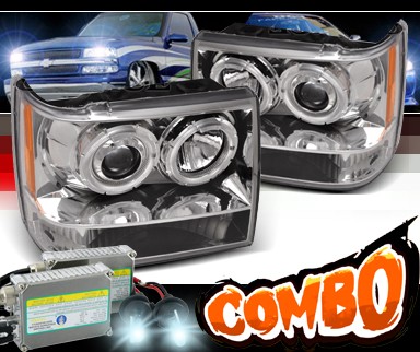 HID Xenon + SPEC-D® 1 Pc Halo Projector Headlights - 93-98 Jeep Grand Cherokee