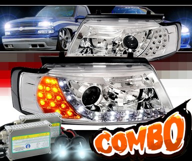 HID Xenon + SPEC-D® DRL LED Projector Headlights - 97-00 VW Volkswagen Passat (Version 2)