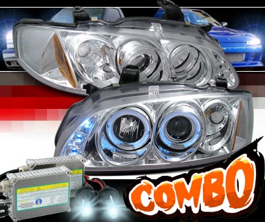 HID Xenon + SPEC-D® Halo LED Projector Headlights - 00-03 Nissan Sentra