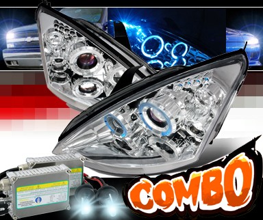 HID Xenon + SPEC-D® Halo LED Projector Headlights - 00-04 Ford Focus