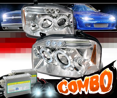 HID Xenon + SPEC-D® Halo LED Projector Headlights - 01-04 Nissan Frontier