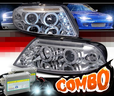 HID Xenon + SPEC-D® Halo LED Projector Headlights - 01-05 VW Volkswagen Passat