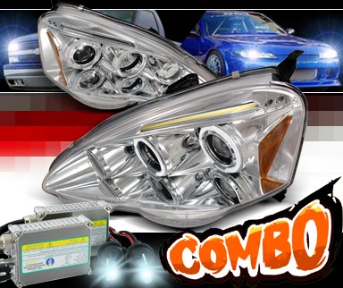 HID Xenon + SPEC-D® Halo LED Projector Headlights - 02-04 Acura RSX