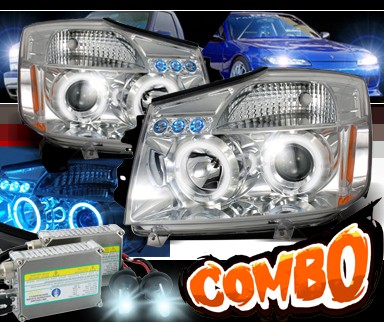 HID Xenon + SPEC-D® Halo LED Projector Headlights - 04-07 Nissan Armada