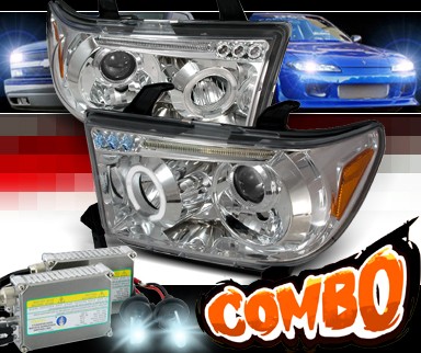 HID Xenon + SPEC-D® Halo LED Projector Headlights - 08-13 Toyota Sequoia