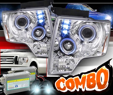 HID Xenon + SPEC-D® Halo LED Projector Headlights - 09-13 Ford F150 F-150